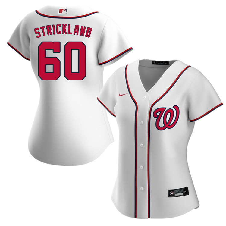 Nike Women #60 Hunter Strickland Washington Nationals Baseball Jerseys Sale-White